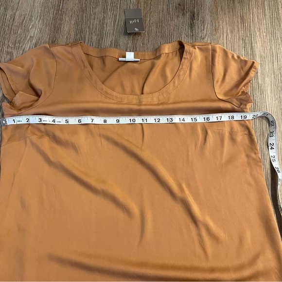 Pure Jill Women’s Sz XS  Short Sleeve Top Saffron Rust Minimalist Basic Quality - Picture 7 of 8